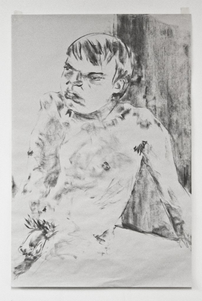 Charcoal on Newsprint, Life Drawing Male Nude