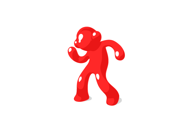 Shiny red dancing man for Venue Download.