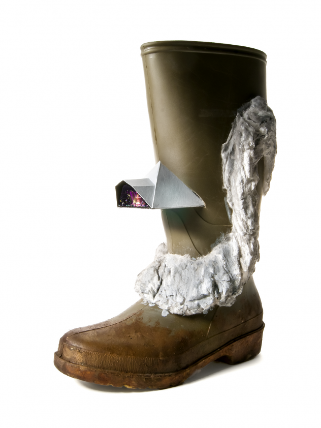 Welly customised to depict the visualness of Micheal Eavis.