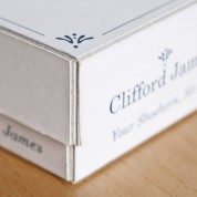 Photograph of the Clifford James shoehorn re-packaging.