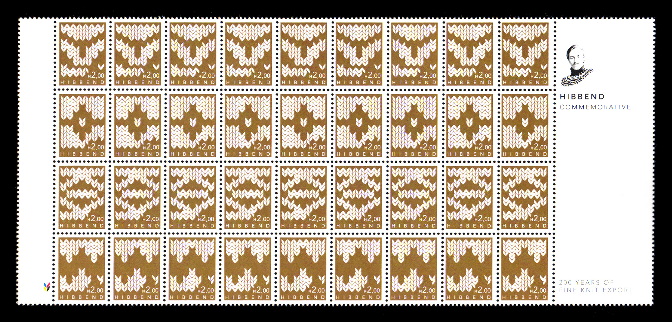 Scan of lasercut perforations, creating stamps designed for module Ideas Through Design