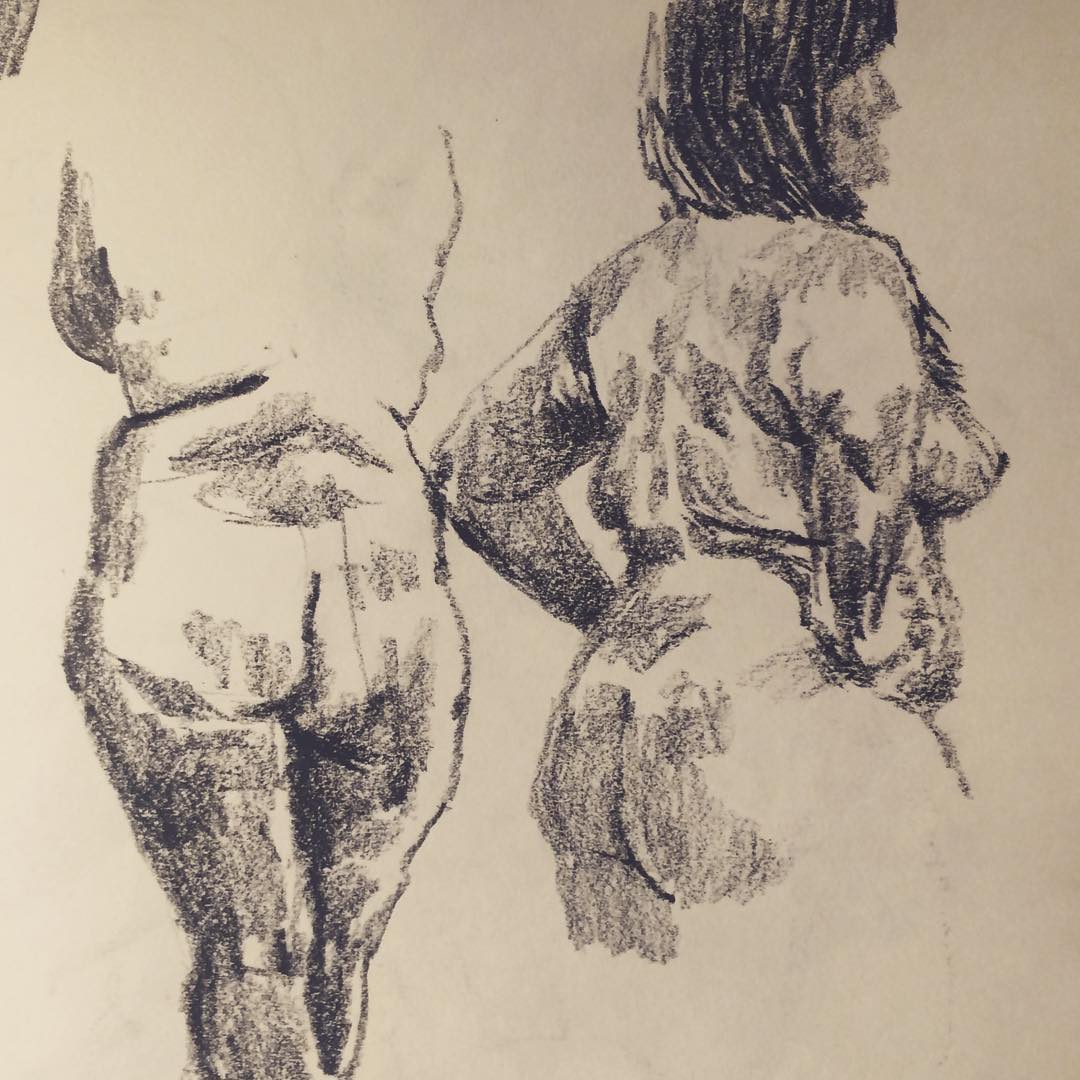 #chinagraph #sketch #drawing #lifedrawing #nude #female #bum #cambridge #posers