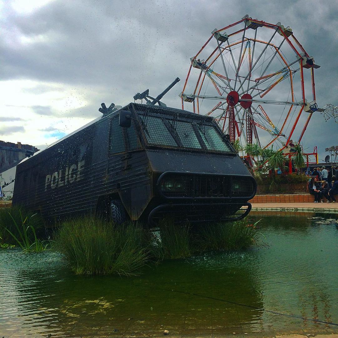 The green water was actually quite appealing #dismaland #police #ferriswheel #tropicana #weston #themepark