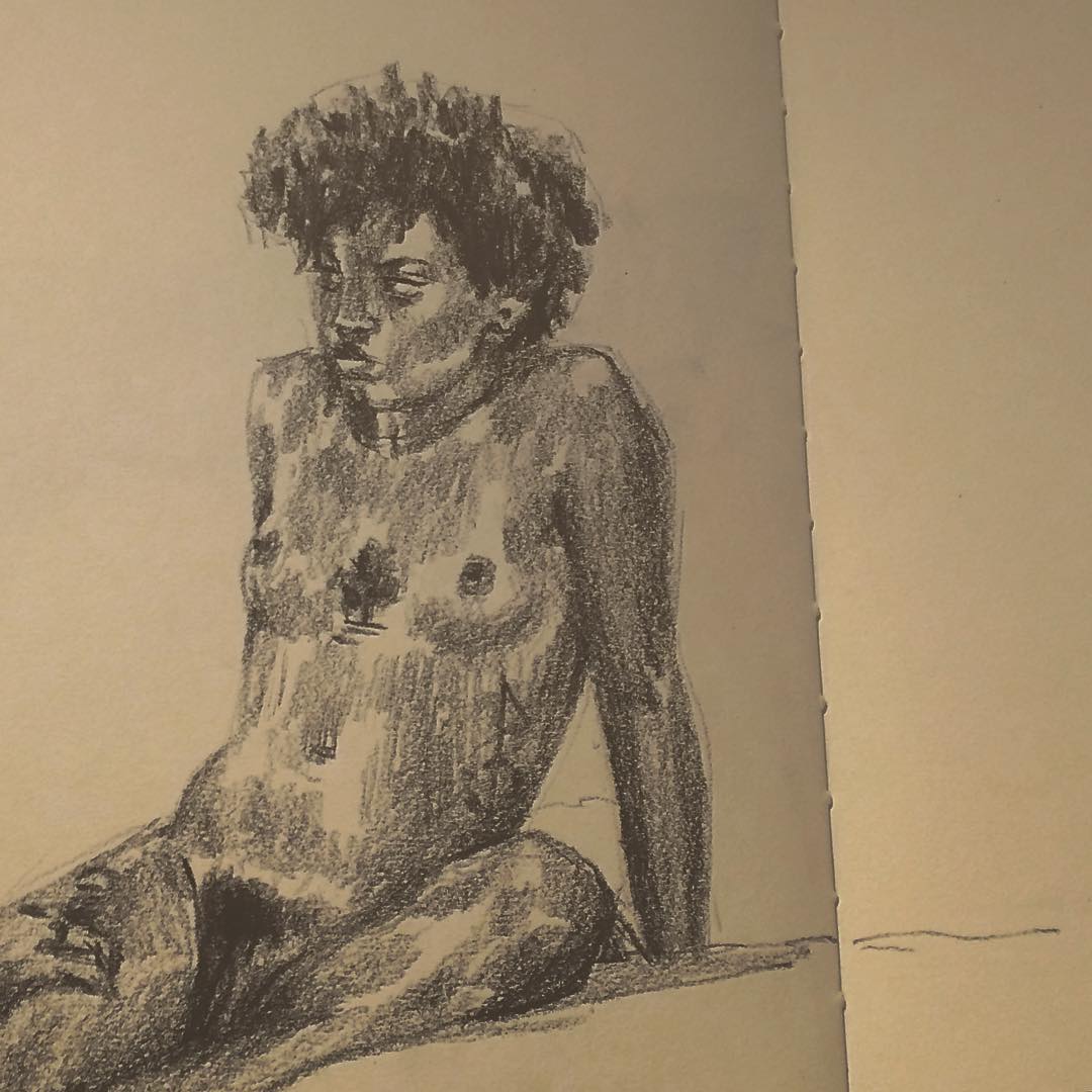 #lifedrawing #figure #female #drawing #chinagraph #sketch #cambridge #nude