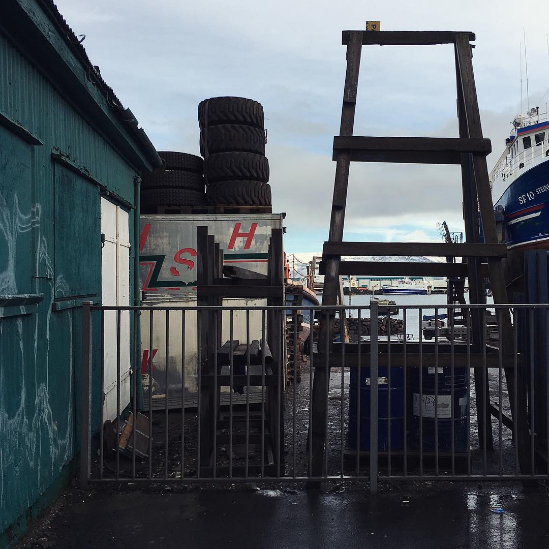 It’s the seeming disorganisation yet apparent function, I think. Endless source of composition. #docks #harbour #ship #graffiti #tyres #storage #fence #reykjavik