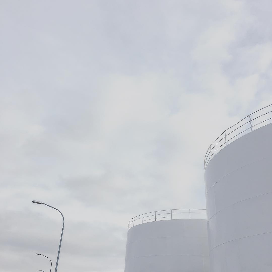 For some reason I feel uncomfortable posting such #abstracted #compositions on Instagram. Why is that? #white #industrial #silo #storage #harbour #reykjavik