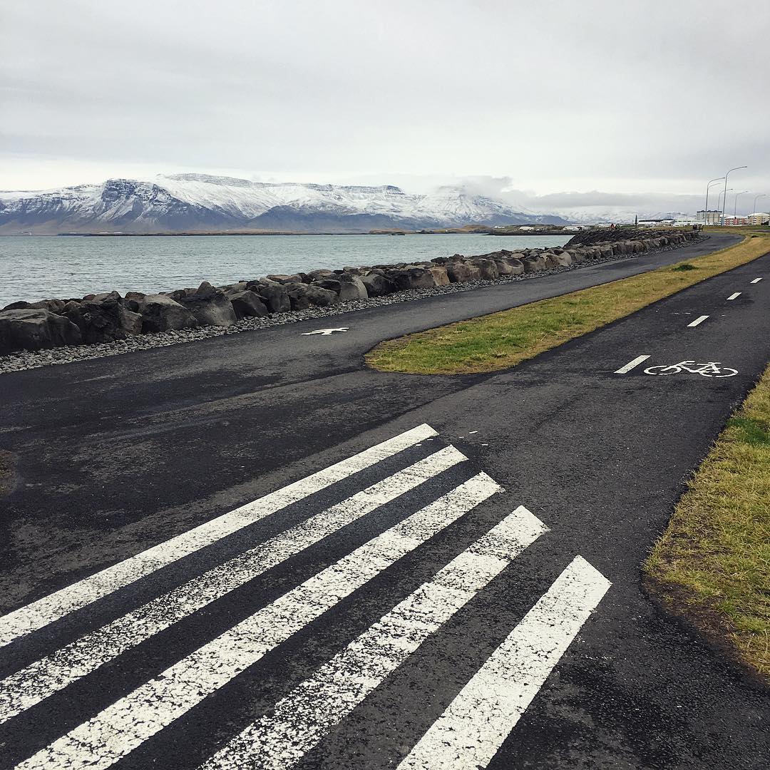 That view tho. #cyclepath #promenade #mountains #islands #coast #sea #city #reykjavik