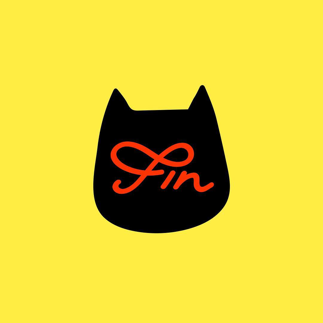 When there is no better way to conclude, play the #fin card. #crowdcat #cat #yellow #end #theend #conclusion #finish #gameover #thanksforreading #design #graphic #bold #black #red