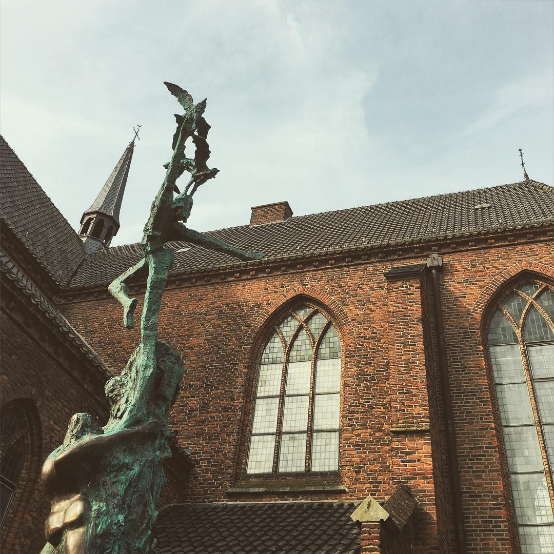 There’s this. #grotekerk #church #statue #orange #green #brick #wageningen #netherlands #dutch #city
