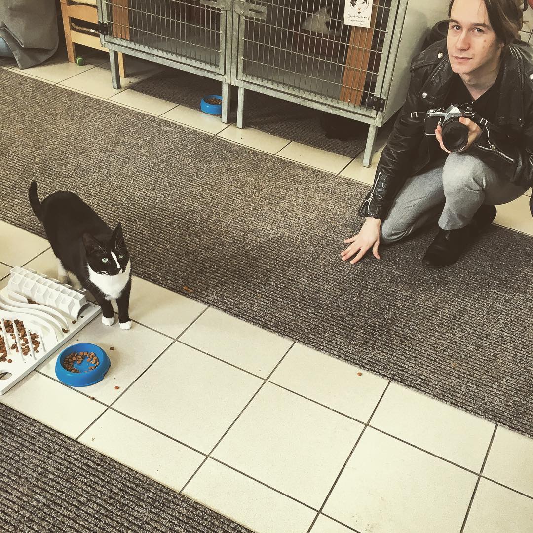 I was taking pictures of people taking pictures of #cats on #poezenboot (#catboat) and got caught. #cat #shelter #boat #amsterdam #netherlands