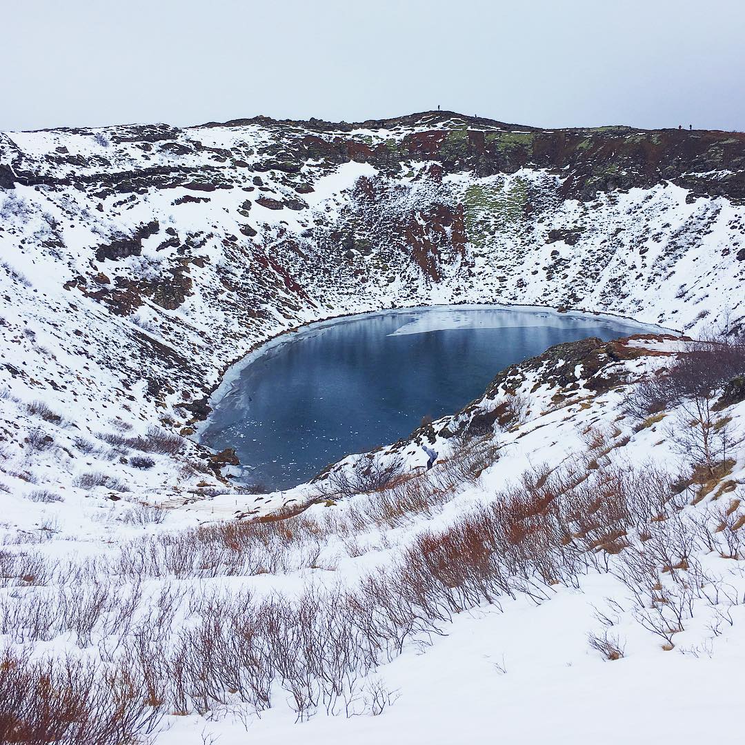 #snowy #icy #crater #pool